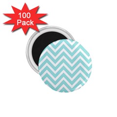 Chevrons Zigzags Pattern Blue 1 75  Magnets (100 Pack) 