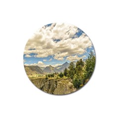 Valley And Andes Range Mountains Latacunga Ecuador Magnet 3  (round)