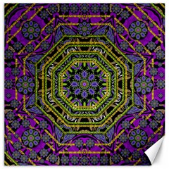 Wonderful Peace Flower Mandala Canvas 12  X 12   by pepitasart