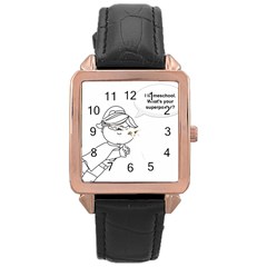 Super Rose Gold Leather Watch  by athenastemple