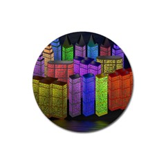 City Metropolis Sea Of Light Magnet 3  (round)