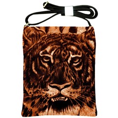 Eye Of The Tiger Shoulder Sling Bags by Nexatart