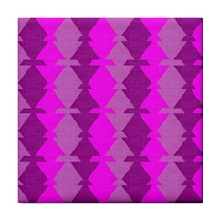 Fabric Textile Design Purple Pink Tile Coasters by Nexatart