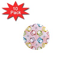 Owl Bird Cute Pattern 1  Mini Magnet (10 Pack) 