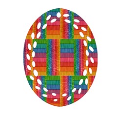 Texture Surface Rainbow Festive Oval Filigree Ornament (two Sides) by Nexatart