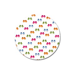 Pattern Birds Cute Design Nature Magnet 3  (round)