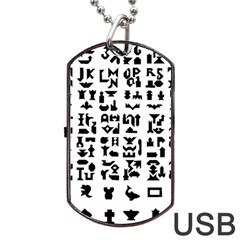 Anchor Puzzle Booklet Pages All Black Dog Tag Usb Flash (two Sides) by Simbadda