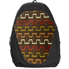 Fabric Texture Vintage Retro 70s Zig Zag Pattern Backpack Bag by Simbadda