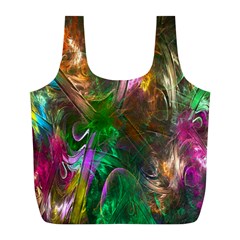 Fractal Texture Abstract Messy Light Color Swirl Bright Full Print Recycle Bags (l)  by Simbadda