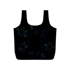 Fractal Pattern Black Background Full Print Recycle Bags (s)  by Simbadda