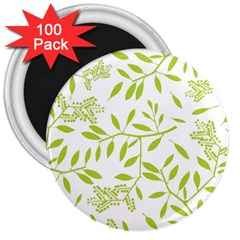 Leaves Pattern Seamless 3  Magnets (100 Pack)