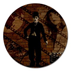 Charlie Chaplin  Magnet 5  (round) by Valentinaart