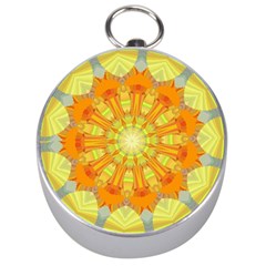 Sunshine Sunny Sun Abstract Yellow Silver Compasses by Simbadda