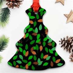 Leaves True Leaves Autumn Green Christmas Tree Ornament (two Sides) by Simbadda