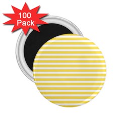 Horizontal Stripes Yellow 2 25  Magnets (100 Pack)  by Mariart