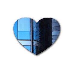 Modern Office Window Architecture Detail Rubber Coaster (heart)  by Simbadda