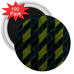 Futuristic Dark Pattern 3  Magnets (100 Pack)