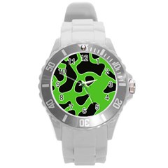 Abstract Shapes A Completely Seamless Tile Able Background Round Plastic Sport Watch (l)