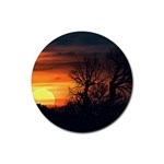 Sunset At Nature Landscape Rubber Round Coaster (4 pack)  Front