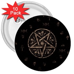 Witchcraft Symbols  3  Buttons (10 Pack)  by Valentinaart