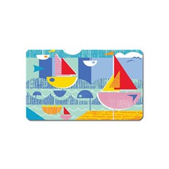 Boats Ship Sea Beach Magnet (name Card) by Mariart