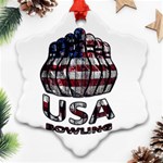 USA Bowling  Snowflake Ornament (Two Sides) Back