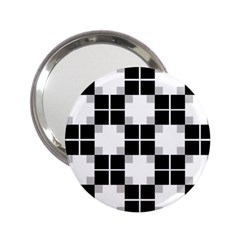 Plaid Black White 2 25  Handbag Mirrors