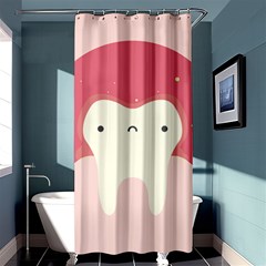 Sad Tooth Pink Shower Curtain 36  X 72  (stall)  by Mariart