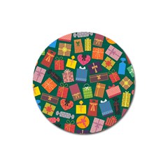 Presents Gifts Background Colorful Magnet 3  (round) by Nexatart