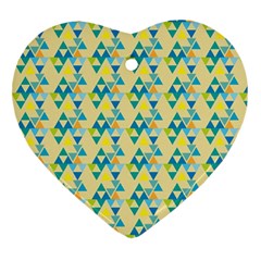 Colorful Triangle Pattern Heart Ornament (two Sides) by berwies