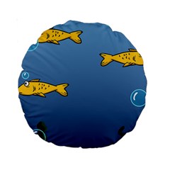 Water Bubbles Fish Seaworld Blue Standard 15  Premium Round Cushions by Mariart