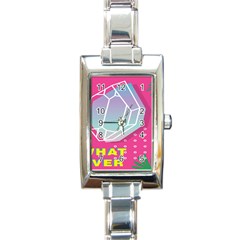 Behance Feelings Beauty Polka Dots What Ever Leaf Diamon Pink Rectangle Italian Charm Watch