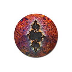 The Eye Of Julia, A Rainbow Fractal Paint Swirl Magnet 3  (round)