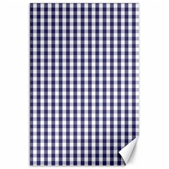 Usa Flag Blue Large Gingham Check Plaid  Canvas 24  X 36  by PodArtist