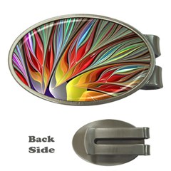 Fractal Bird Of Paradise Money Clips (oval)  by WolfepawFractals