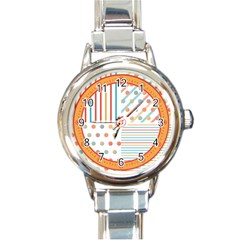 Simple Saturated Pattern Round Italian Charm Watch by linceazul