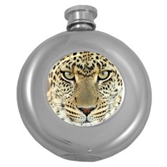 Leopard Face Round Hip Flask (5 Oz) by BangZart