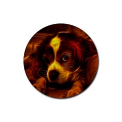 Cute 3d Dog Rubber Round Coaster (4 Pack)  by BangZart