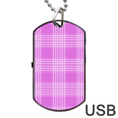 Seamless Tartan Pattern Dog Tag Usb Flash (one Side) by BangZart