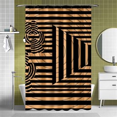 Wooden Pause Play Paws Abstract Oparton Line Roulette Spin Shower Curtain 48  X 72  (small)  by BangZart