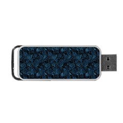 Blue Flower Glitter Look Portable Usb Flash (two Sides) by gatterwe