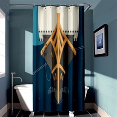 Planetary Resources Exploration Asteroid Mining Social Ship Shower Curtain 36  X 72  (stall)  by Mariart