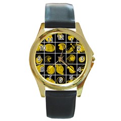 Grasshopper Rhino Spirograph Beautiful Fabulous Round Gold Metal Watch