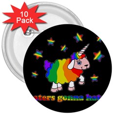 Unicorn Sheep 3  Buttons (10 Pack)  by Valentinaart