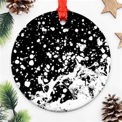 Black And White Splash Texture Ornament (round) by dflcprints