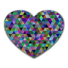 Triangle Tile Mosaic Pattern Heart Mousepads by Nexatart