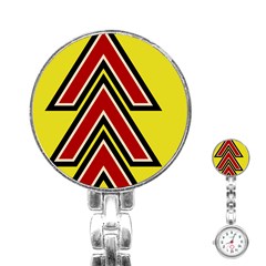 Chevron Symbols Multiple Large Red Yellow Stainless Steel Nurses Watch