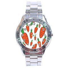 Fruit Vegetable Carrots Stainless Steel Analogue Watch