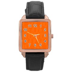 Line Orange Rose Gold Leather Watch 