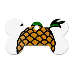 Pineapple Fruite Yellow Green Orange Dog Tag Bone (two Sides)